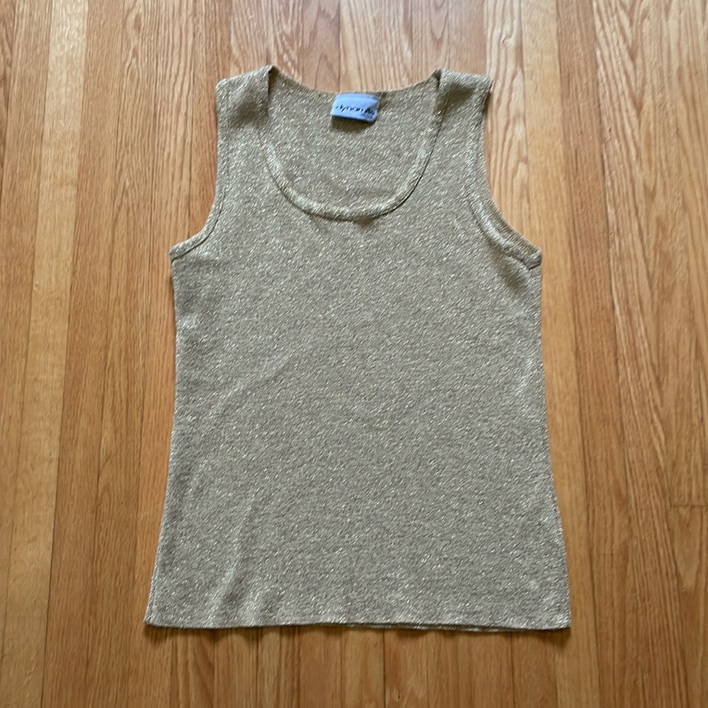 Y2K Dynamite gold metallic tank top